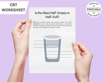 CBT Worksheet: Half-Empty or Half-Full Thought Challenge (PDF)