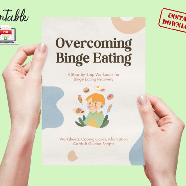 Binge Eating Recovery, Overcoming Binge Eating, Coping Cards, Eating Tools, CBT, Therapy Resources, Eating Disorder Support, Worksheet