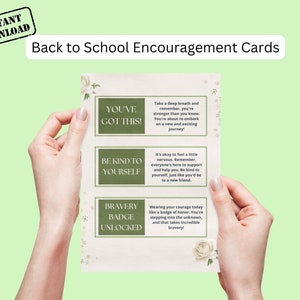 Tarjetas de salud mental para niños, Refuerzo positivo para la vuelta al cole, Tarjetas de aliento, Notas para la lonchera, Tarjetas para el nuevo colegio, Motivación