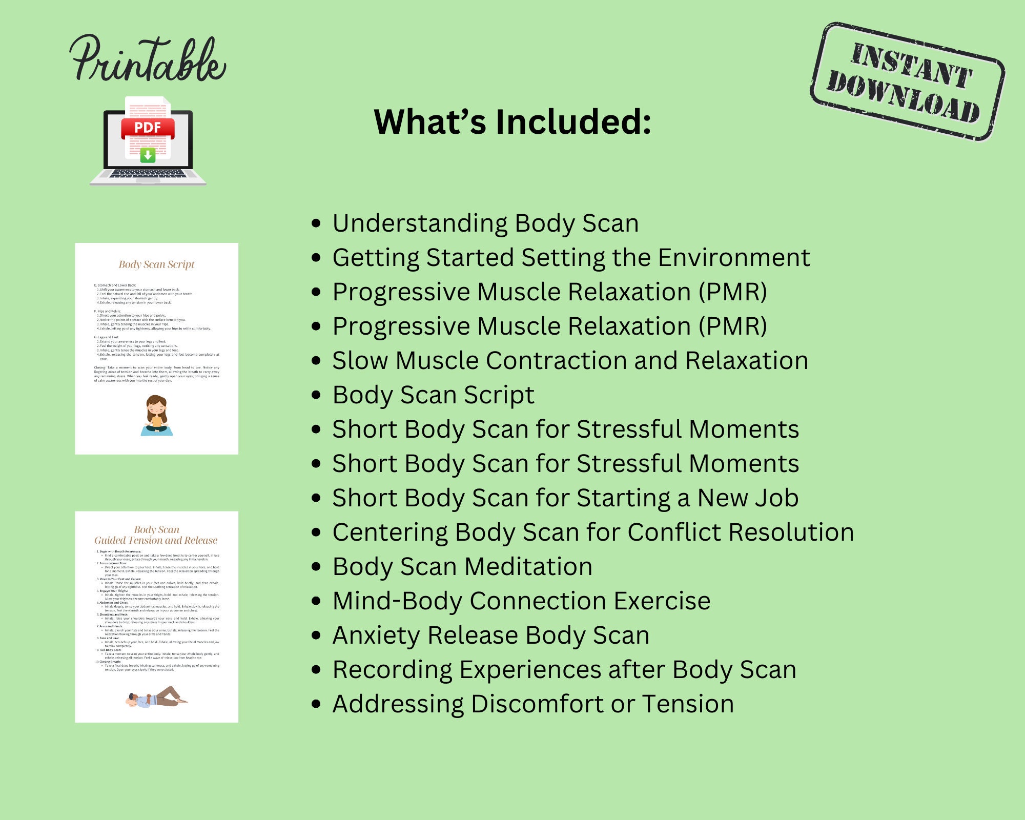 Body Scan Meditations and Worksheets: Mindfulness Exercises (A4/US ...