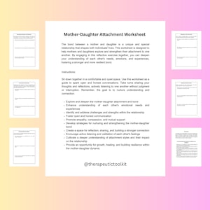 Mother-daughter Attachment Worksheet: Therapy & Self-help (PDF) - Etsy