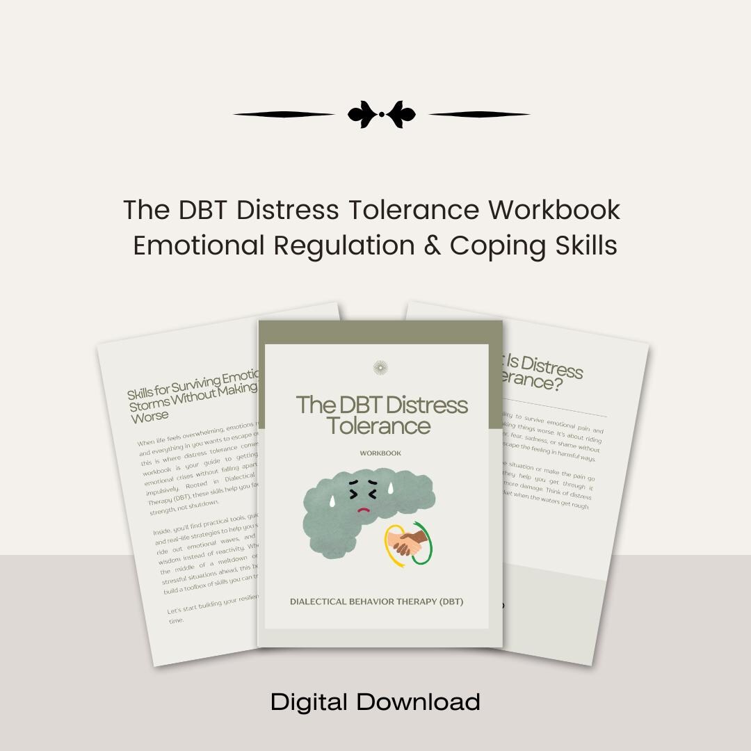 DBT Distress Tolerance Workbook: Emotional Regulation & Coping Skills ...