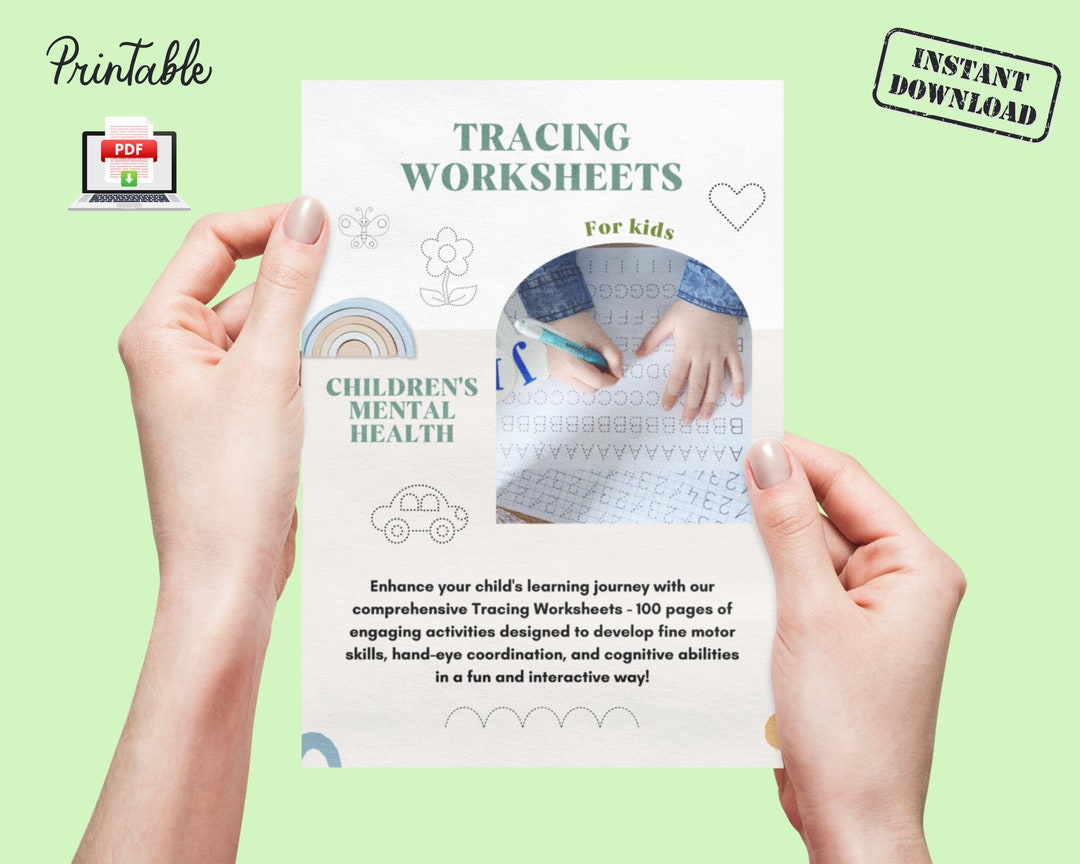 Tracing Worksheets Mega Bundle 100 Pages, Interactive Tracing Exercises