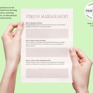 Stress Management Worksheets | Coping Strategies | Stress Relief Activities |  Well-Being | Therapy Resource | Therapy Tool | CBT Worksheets
