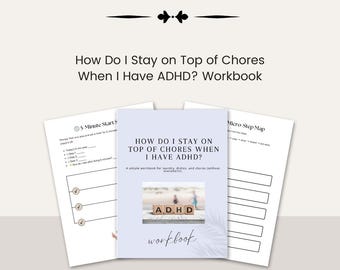 ADHD Cleaning Workbook, Chore Cheat Sheets, Practical Worksheets (Printable PDF)