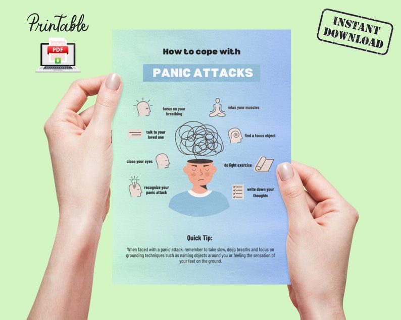 Panic Attack Coping Techniques Poster, Mental Health Guide (A4/US ...