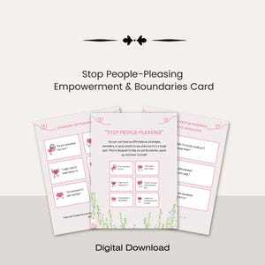 Deje de complacer a los demás, tarjetas de límites de empoderamiento, tarjetas para decir no, recordatorios de mentalidad, respuestas del mundo real, deje de dar demasiado