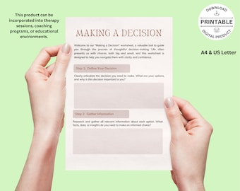 Decision-Making Worksheet: Choice Evaluation Guide (A4 & US Letter PDF)