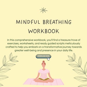Mindful Breathing Workbook, Breathing Awareness Exercises, Meditation Scripts, Stress Relief Techniques, Guided Mindfulness Practice