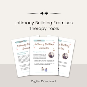 Puede incluir: Una descarga digital de ejercicios imprimibles para fortalecer la intimidad en terapia de pareja. El documento incluye dos ejercicios: "Explorar los lenguajes del amor del otro" y "El juego de la apreciación".