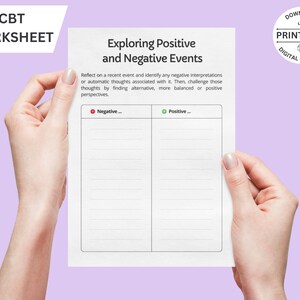 CBT Worksheet: Exploring Positive & Negative Events (PDF)