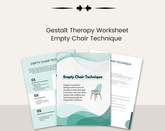 Empty Chair Technique Therapy Worksheet, Self-Reflection Exercise for Emotional Healing & Conflict Resolution, Digital PDF Gestalt Therapy