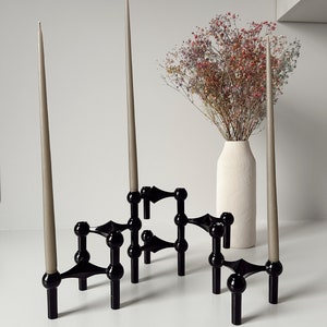 Molecular Structure Black Metal Candle Holder Nordic Silver Candlestick Centerpiece Living Room Decoration Gift Home Decor