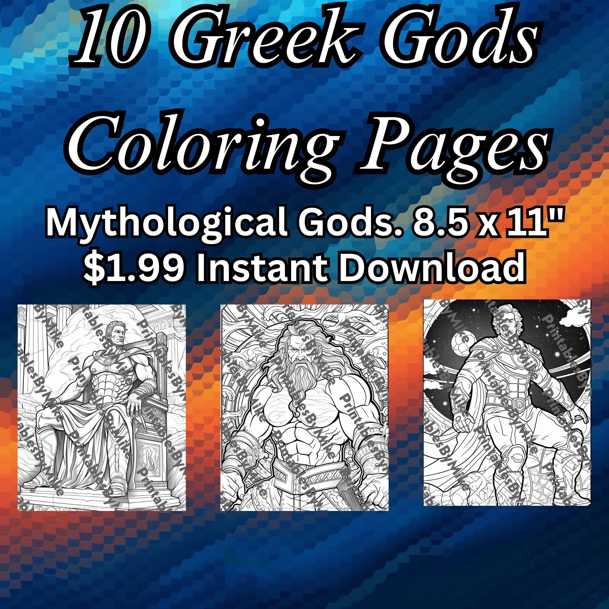 10 Greek God Coloring Pages. Instant Download - Etsy