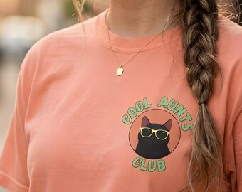 Cool Aunts Club Shirt | Black Cat Tee | Sister Pregnancy Announcement Gift | In My Aunt Era Comfort Colors Tshirt