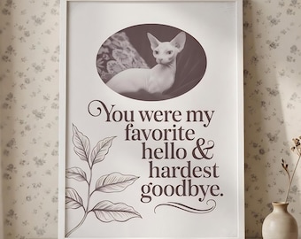 Cat Remembrance Gift, Custom Cat Bereavement Gift, In Loving Memory Wall Art, Pet Loss Sympathy Keepsake, Custom Memorial Print