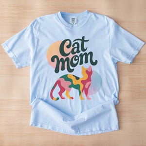 Retro Cat Mom T-Shirt Comfort Colors Tee - Abstract Matisse Cat Shirt, Perfect Gift for Cat Lovers & Mother’s Day
