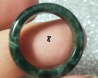 jade band style rings in assorted colors and sizes