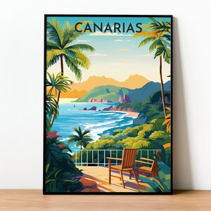 Kanarische Inseln Poster/ Reiseposter/ Kanarische Inseln/ Reisegeschenk/ Tauchreisegeschenk/ Kanarische Inseln/ Airbnb Kanarische Inseln/ Gran Canaria