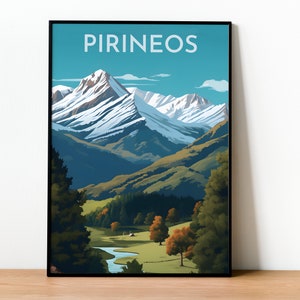 Pyrenäen Poster/ Reiseposter/ Katalonien/ Wandergeschenk/ Aragon Reisegeschenk/ Wanderreisegeschenk/ Airbnb Spanien/Pyrenäen