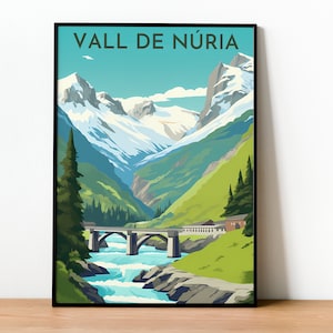 Vall de Nuria poster/reisposter/Catalonië/wandelcadeau/wandelreiscadeau/Catalonië/Airbnb Spanje