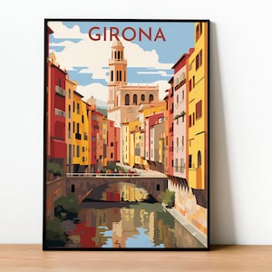 Póster de Girona/ Póster de Viaje a Girona/ Catalunya / Catalogne/ Affiche/ Sprint/ Airbnb Girona /Print Girona