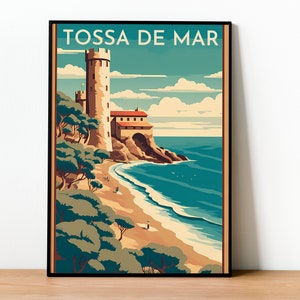 Póster de Tossa de Mar/ Póster Costa Brava/ Catalunya/ Regalo Costa Brava/ Affiche Costa Brava/ Affiche Tossa de Mar/ Airbnb Costa Brava