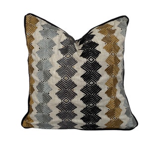 Harlequin Kalimba Honey/Topaz/Slate Handmade Beautiful Designer Cushion Pillow - Ready to ship