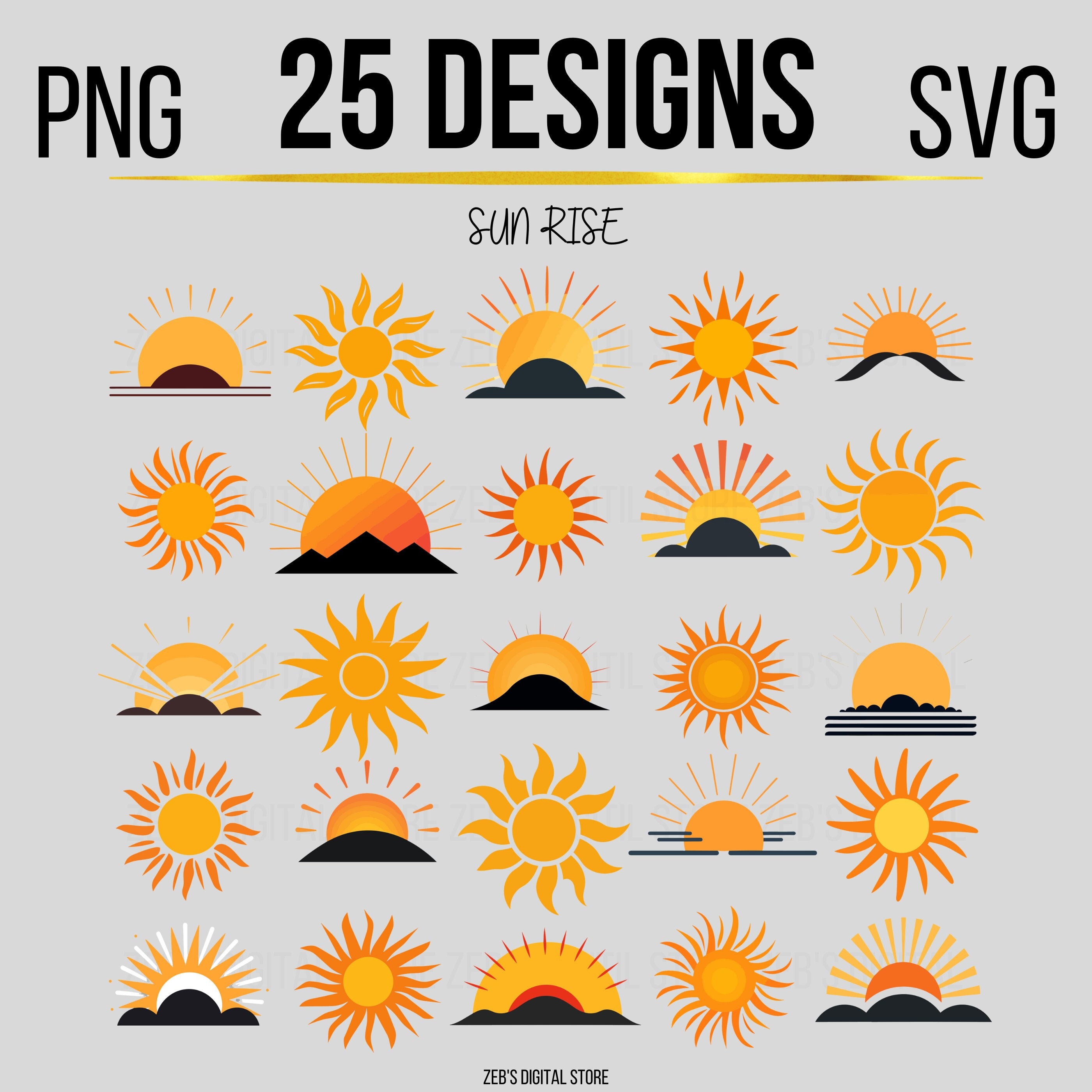 Sunrise svg sun svg for cricut sunrise clipart sunrise cut file sun svg
