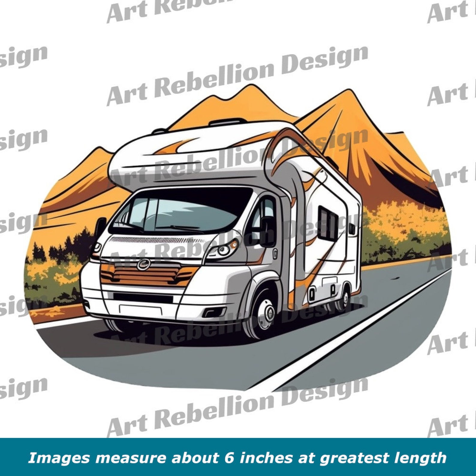 RV, Motorhome Clipart Recreational Vehicle Clip Art in PNG Instant