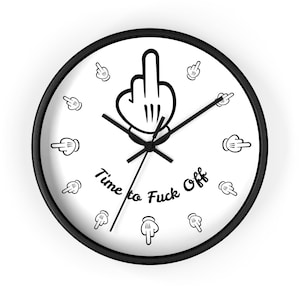 Rude Wall Clock | Mickey Glove Middle Finger Wall Clock | Parody Cartoon Hand Clock