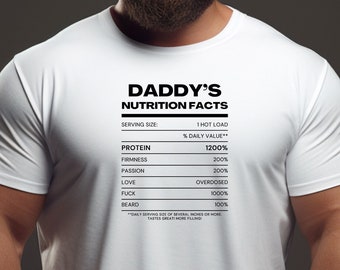 Daddy&#39;s Kinky Nutritional Facts Tee | Perfect Gift for the Daddy in Your Life | LGBTQ Kinky Humor | Unique Gag Gift for Dad Him | Daddy Dom