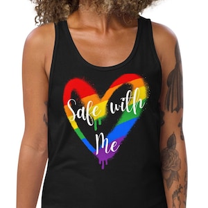 プライドレインボーハートタンクトップ | LGBTQアライシャツ