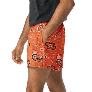 Hanky Code-sportshort: bruin en geel | bandanacode | markeren | Zwembroek | LGBTQ+-strandkleding | Leren Pride-hardloopshort