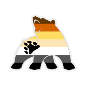 Bear Brotherhood Flag Silhouette Kiss-Cut Stickers