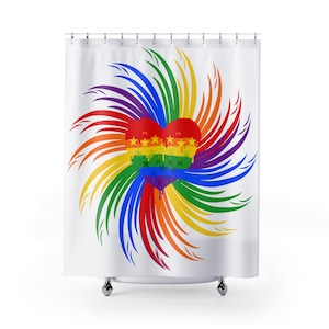Spiral Waves of Pride Shower Curtain
