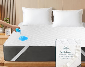 Protector de colchón impermeable: ajustable, correas elásticas, hasta 45 cm de profundidad
