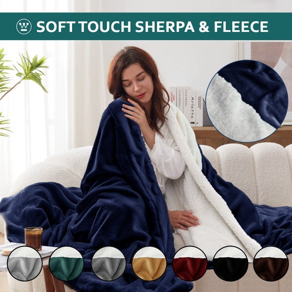 Sherpa Blanket Warm Sherpa Cozy Blanket Weighted Blanket Bed Throw Fleece Sherpa Minky Microfiber Hooded Blanket Extra Large Sherpa Blanket