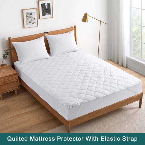 Ultra Soft Embossed Mattress Protector Twin Full Queen King Size Bed 100% Microfiber with Elastic Strap Mattress Protector Cover sheets