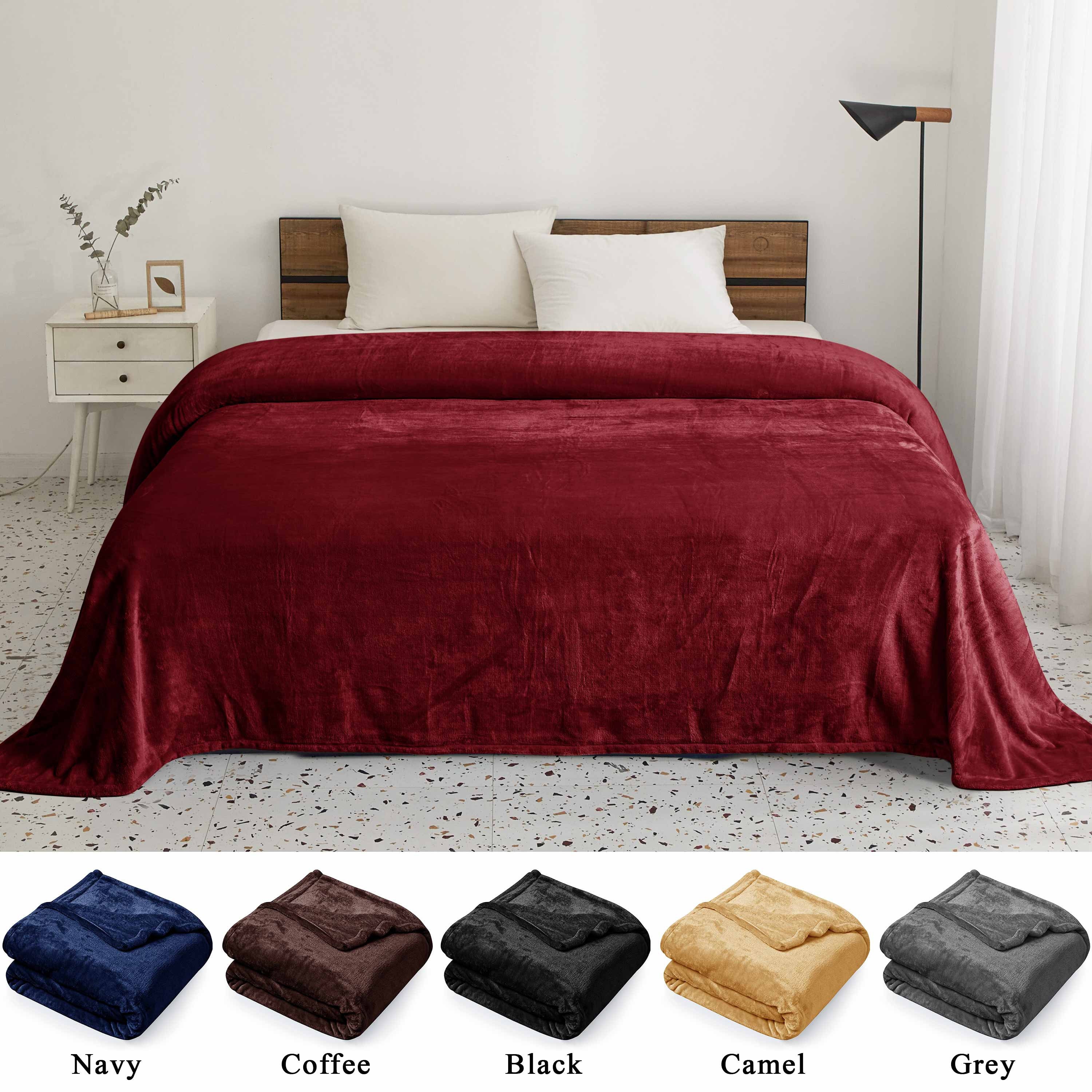 Microfiber Flannel Fleece Blanket: Lightweight Throw, Twin/queen