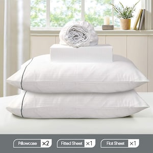 Sheet Set Cotton Sateen Soft Bed Sheets 100% Cotton Fitted Sheet Flat Sheet Pillowcase Extra Deep Pocket Twin Quee King Size Bed Sheets