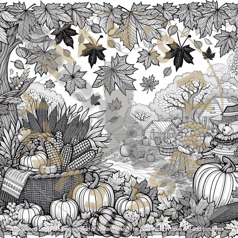 Fall Coloring Pages - Etsy