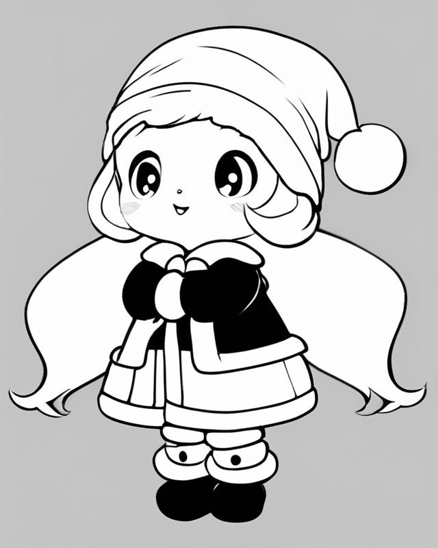 Santa Color Pages Digital Download - Etsy