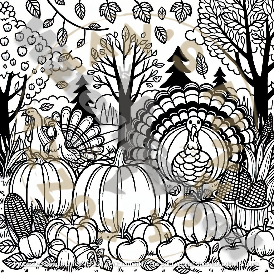 Fall Coloring Pages - Etsy