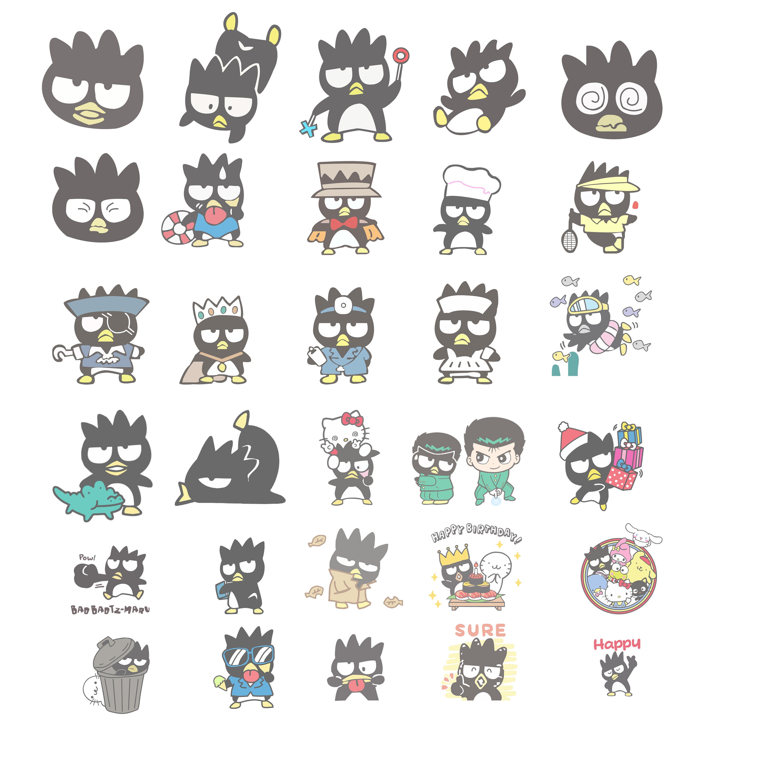 Badtz Maru Layered Bundle Sticker Cartoon Image Files Digital Prints ...