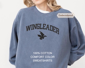 Embroidered Comfort Colors Wingleader Riorson crewneck, Bookish Sweatshirt, Violent Little Thing, Xaden Riorson Sweatshirt, Gift For Readers