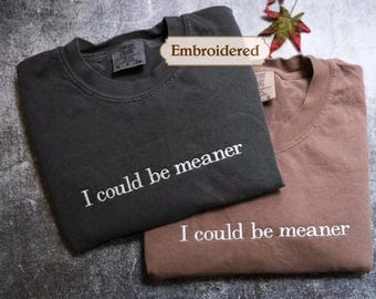 Comfort Colors® I Could Be Meaner Shirt, Funny Humor Shirt, Sarcastic Shirt, Funny Quote Shirt, Sarcasm Shirt, Trendy Shirt for Women