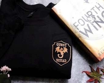 Quest Squad Sweatshirt, Embroidered Ridoc Shirt, Dragon Rider, Fourth Wing Sweatshirt, Quest Squad Broccoli Xaden Riorson romantasy shirt