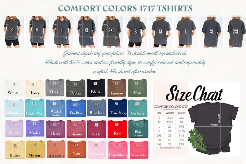 a women's t - shirt with different colors and sizes