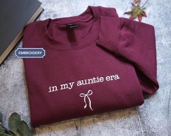 Embroidered Comfort Colors® In My Auntie Era Shirt, New Auntie Shirt, Favorite Auntie Shirt, Aunt Gift from Niece, Cool Aunt Shirt